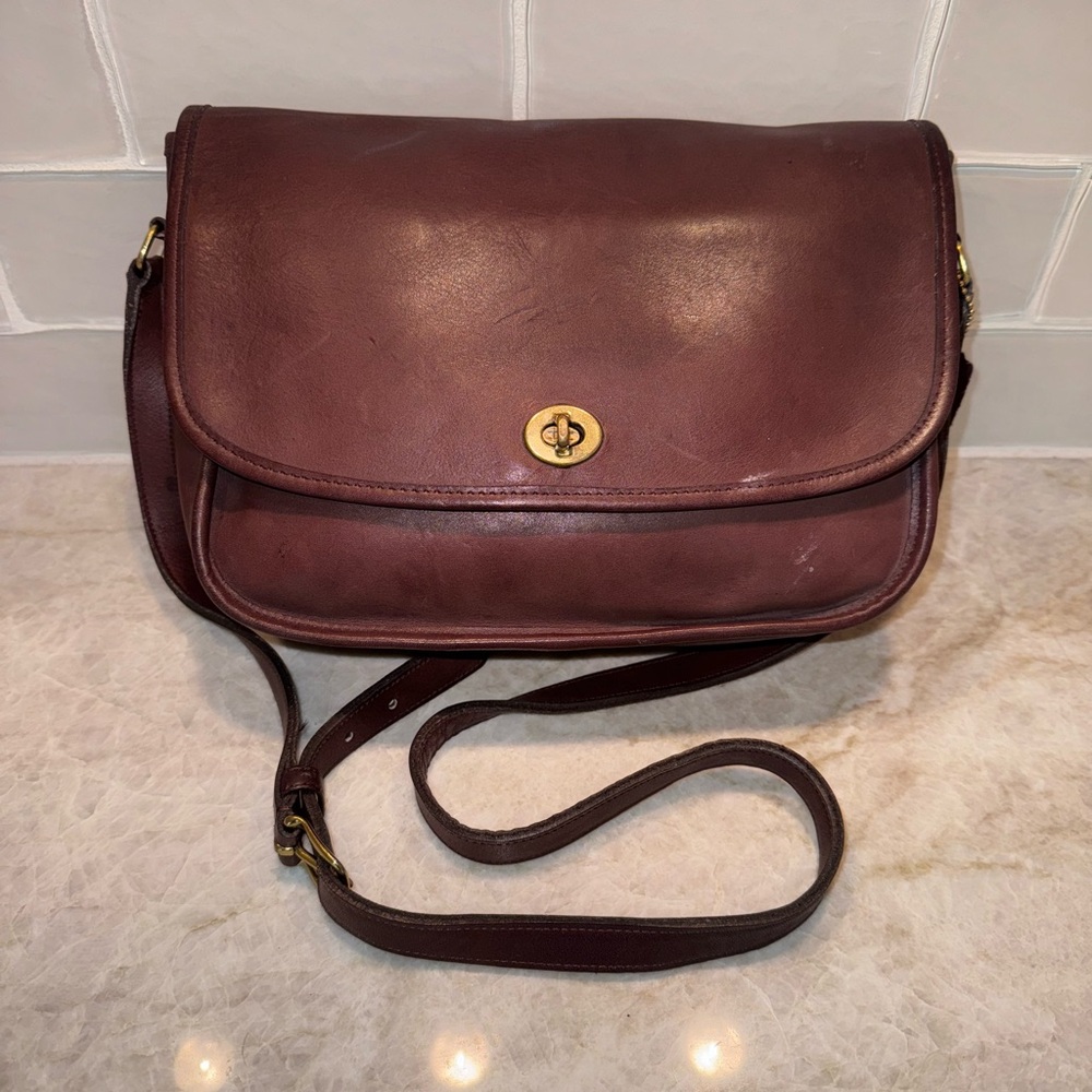 Vintage Coach leather bag brown. Made in the USA